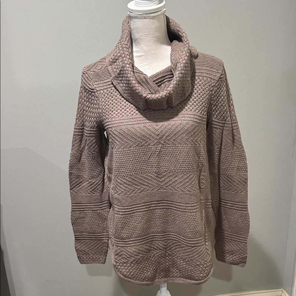 Cozy Cowl Neck Sweater - Brown